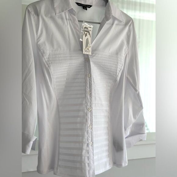 Zac And Rachel Woven and Knit Pleated front button down shirt - Picture 6 of 8